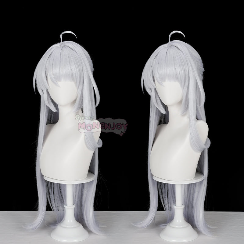 Monenjoy ゼンゼロ イーシェン 儀玄 コスプレ ウィッグ　カツラ　白色　ンレスゾーンゼロ　つげ毛　85cm　 - Monenjoy