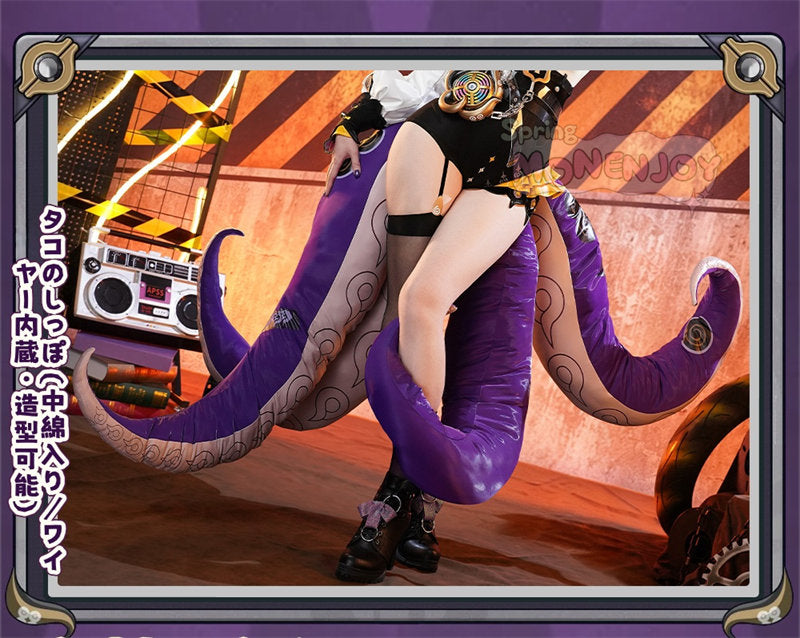 Monenjoy ゼンゼロ イドリー　コスプレ　マーフィー タコのシリオン　コスプレ衣装 (Yidhari/怪啖屋 タコ尻尾別途追加)　金属製パーツ　発光パーツ付