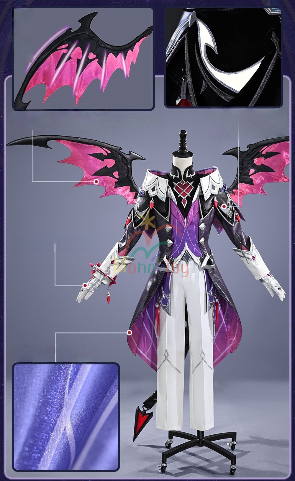Monenjoy　原神　ドゥリン/Durin　コスプレ衣装 　翼＋尻尾追加　Genshin Impact　 初期衣装—星の贈り物　魔女会　コスチューム　 MONENJOY