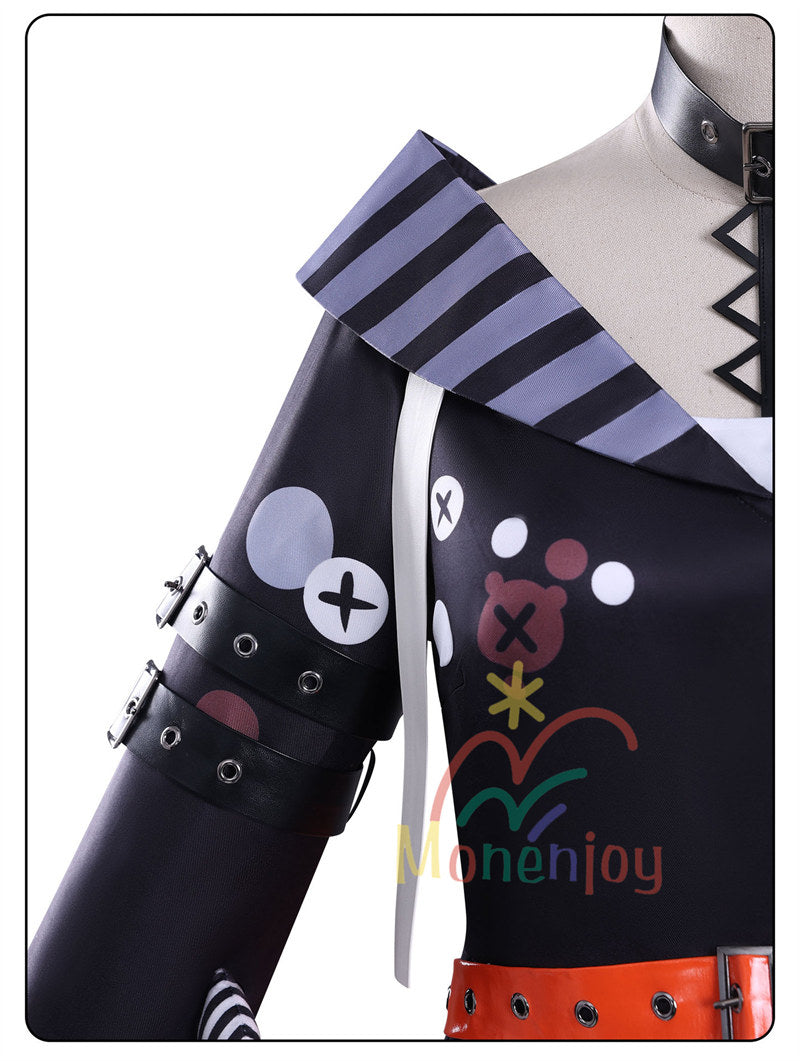 Monenjoy　魔法少女ノ魔女裁判　沢渡ココ　コスプレ衣装　髪飾付　実況者 猫耳のヘッドフォン　孤独な配信者　翼＋ぬいぐるみ付　ワンピース　仮装　イベント　