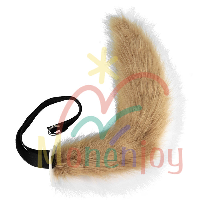 Monenjoy 原神 ゴロー ふわふわ　耳飾り＋尻尾　可愛い　萌えグッズ　猫耳 きつね耳　コスプレ道具　アクセサリー　 - Monenjoy