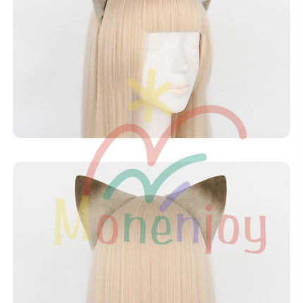 Monenjoy 原神 リネット ふわふわ　耳飾り＋尻尾　可愛い　萌えグッズ　猫耳 きつね耳　コスプレ道具　アクセサリー　