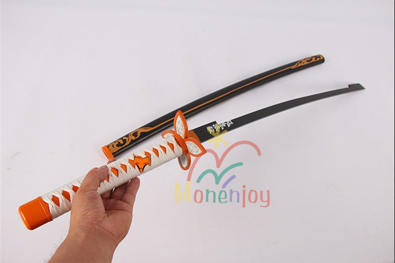 Monenjoy　鬼滅の刃　蟲柱 胡蝶 しのぶ 　104cm　木刃　木鞘　コスプレ道具　日本刀　おもちゃ　イベント　武器モデル