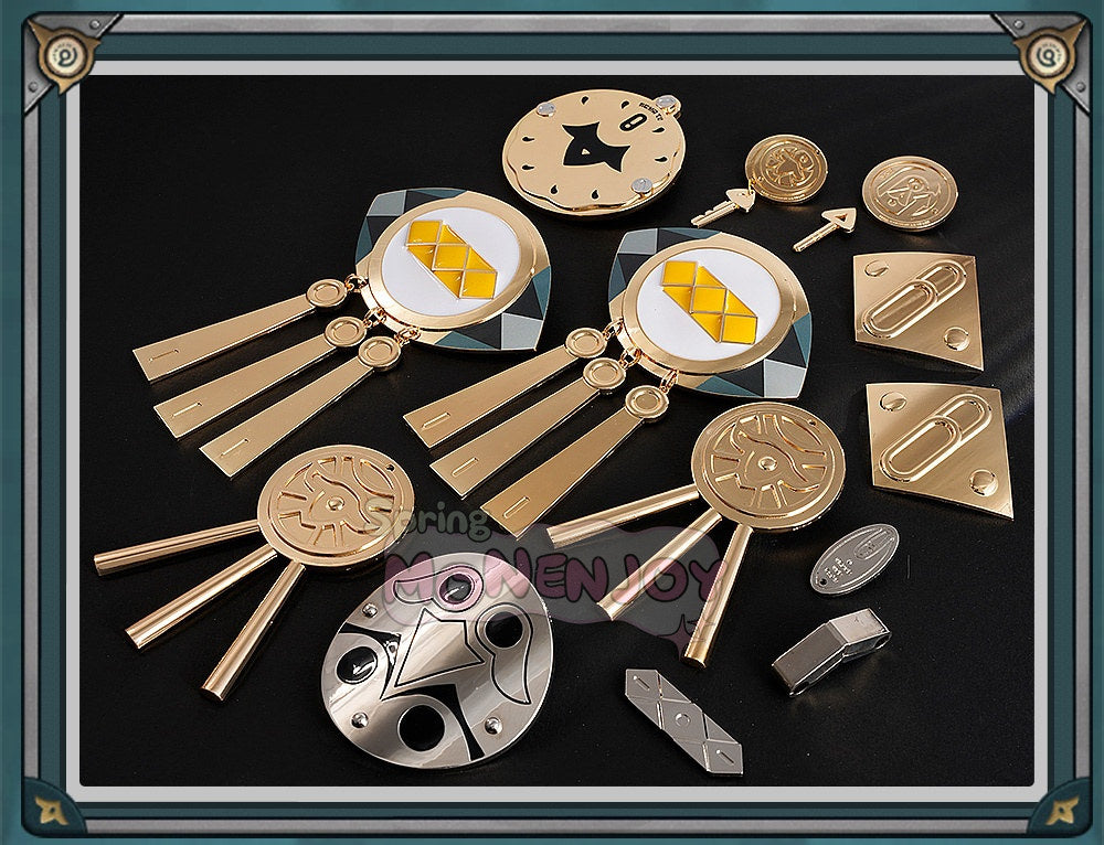 Monenjoy ゼンゼロ リュシア・エロウェン コスプレ衣装 金属パーツ 発光ギミック 鈴付き コスチューム