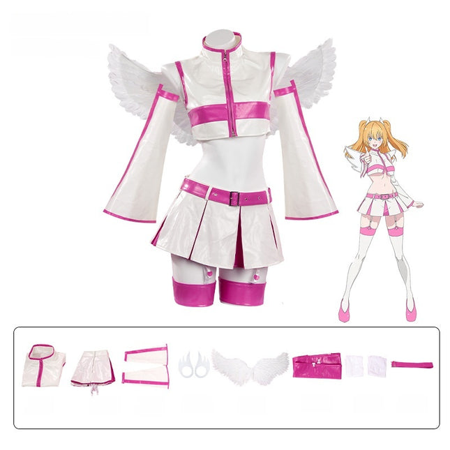 Monenjoy 2.5次元の 誘惑 リリサ 天乃リリサ 橘美花莉 乃愛 喜咲アリア  翼付 コスプレ衣装 舞台服 コスチューム