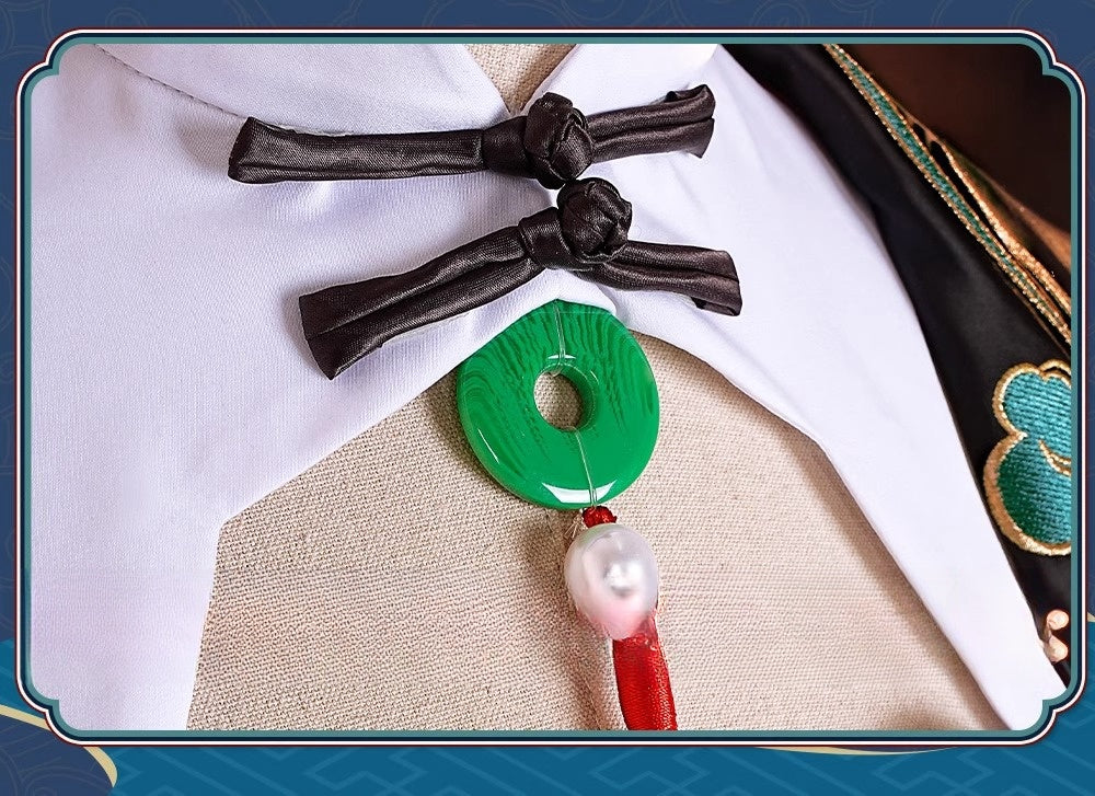 Monenjoy 崩壊スターレイル KFCコラボ 椒丘 飛霄 コスプレ衣装　耳飾り+イヤリング＋キャッツアイのブレスレット付　仙舟「曜青」の天撃将軍 　コスプレ　衣装　イベント　金属製パーツ　イベント　仮装　ハロウィン - Monenjoy