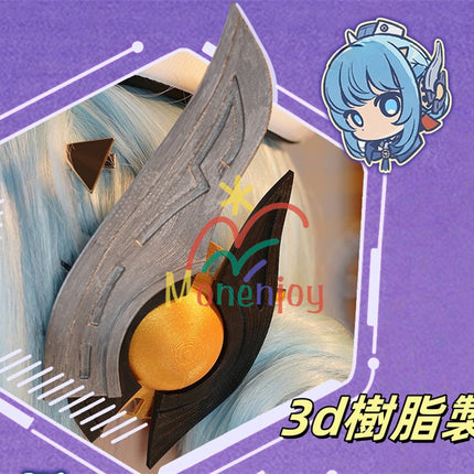 Monenjoy Genshin Impact Ineffa Cosplay Costume with Earphones, Hat, and Thigh Covers - Perfect Reproduction of the Nova's Powered Robot Girl, Halloween