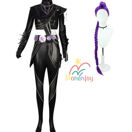 Monenjoy　KPOPガールズ! デーモン・ハンターズ　ルミ コスプレ衣装　Rumiコスモスーツ　黒色　人工革　戦闘服　Saja Boys KPop Demon Hunters　バトルスーツ　GS1960