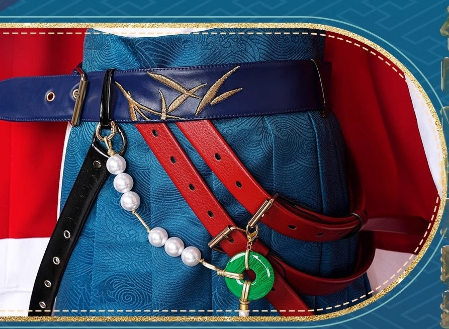 Monenjoy 崩壊スターレイル KFCコラボ 椒丘 飛霄 コスプレ衣装　耳飾り+イヤリング＋キャッツアイのブレスレット付　仙舟「曜青」の天撃将軍 　コスプレ　衣装　イベント　金属製パーツ　イベント　仮装　ハロウィン - Monenjoy