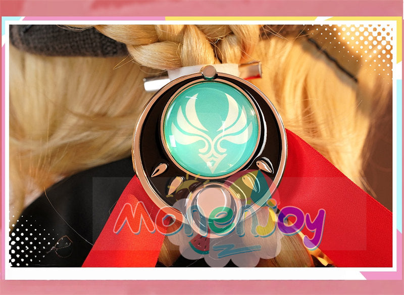 Monenjoy　原神　ヤフォダ　コスプレ　金属製神の目　ナド・クライ編　風元素　月の輪　PU手甲付　コスプレ衣装　金属製パーツ　コスチューム　27個大セット　ハロウィン
