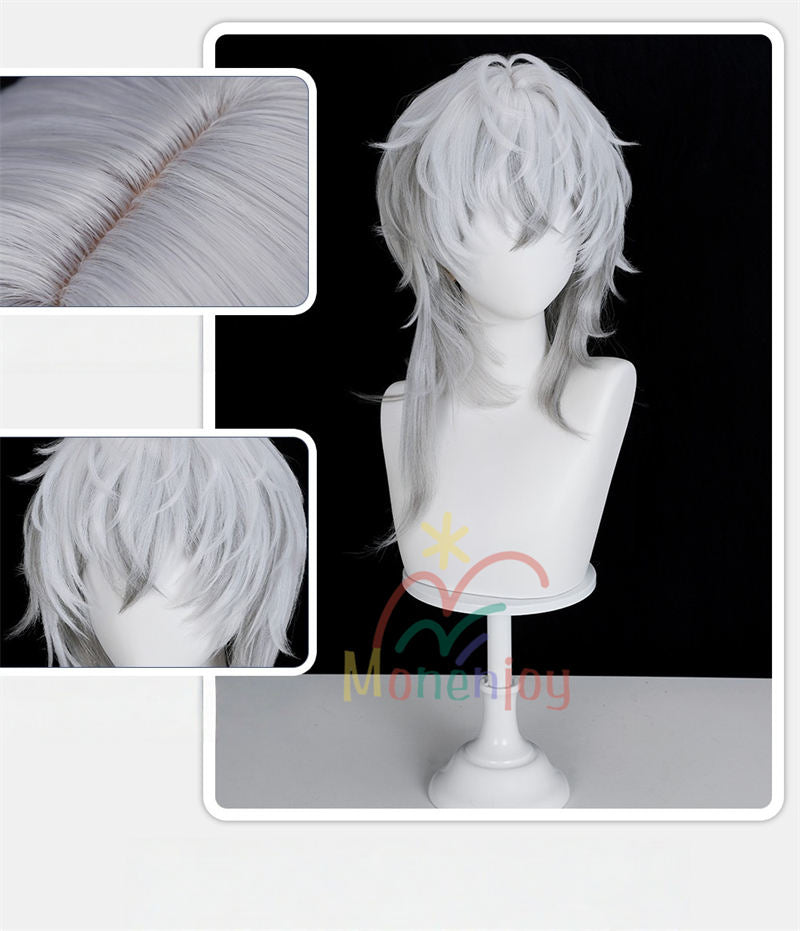 Monenjoy　アークナイツ　凛御シルバーアッシュ 　聖聆プラマニクス 110cm ココスプレ ウィッグ　鬘　コスチューム　ハロウィン　クリスマス　学園祭