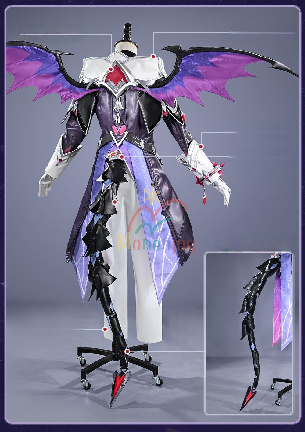 Monenjoy　原神　ドゥリン/Durin　コスプレ衣装 　翼＋尻尾追加　Genshin Impact　 初期衣装—星の贈り物　魔女会　コスチューム　 MONENJOY