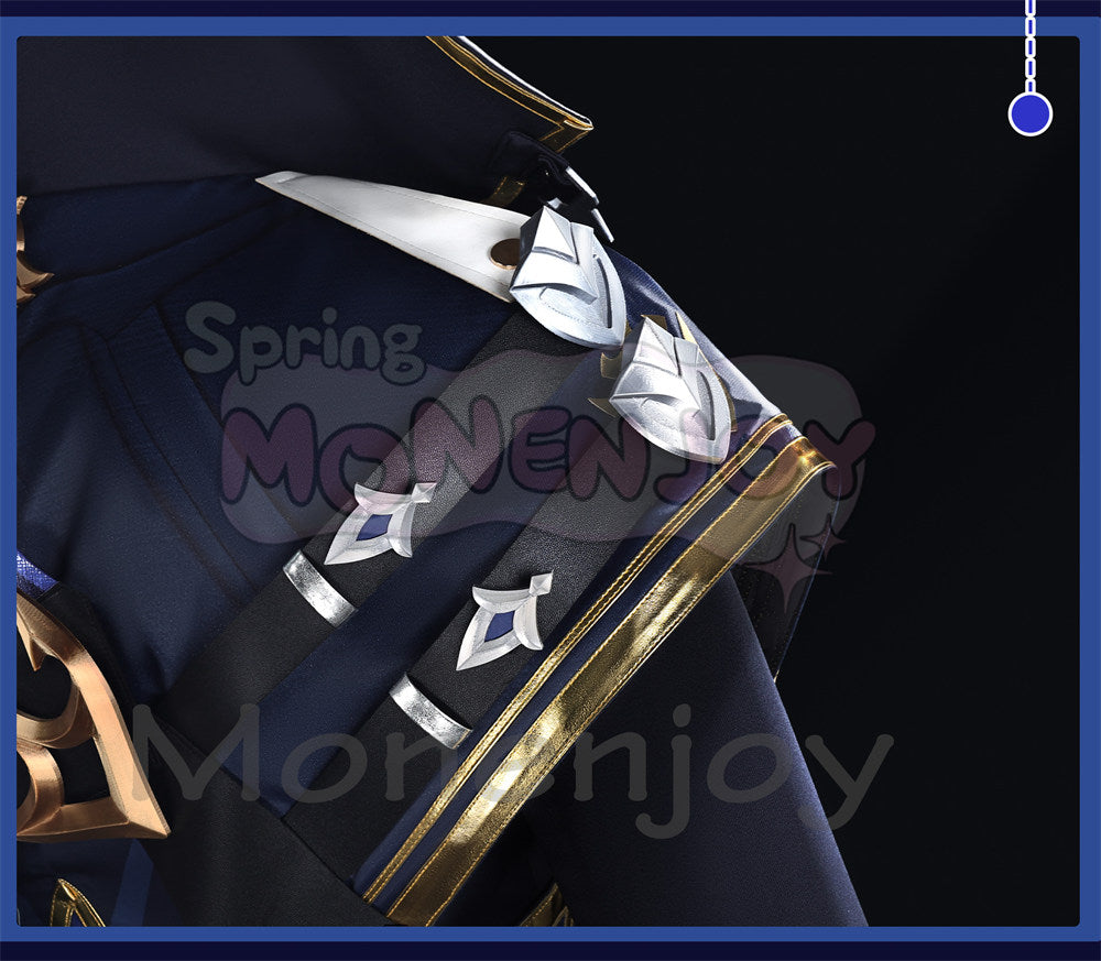 Monenjoy　原神 ローエン コスプレ 衣装  3Dプリント樹脂パーツ 氷元素 騎士団副隊長 イベント向け高品質 Monenjoy