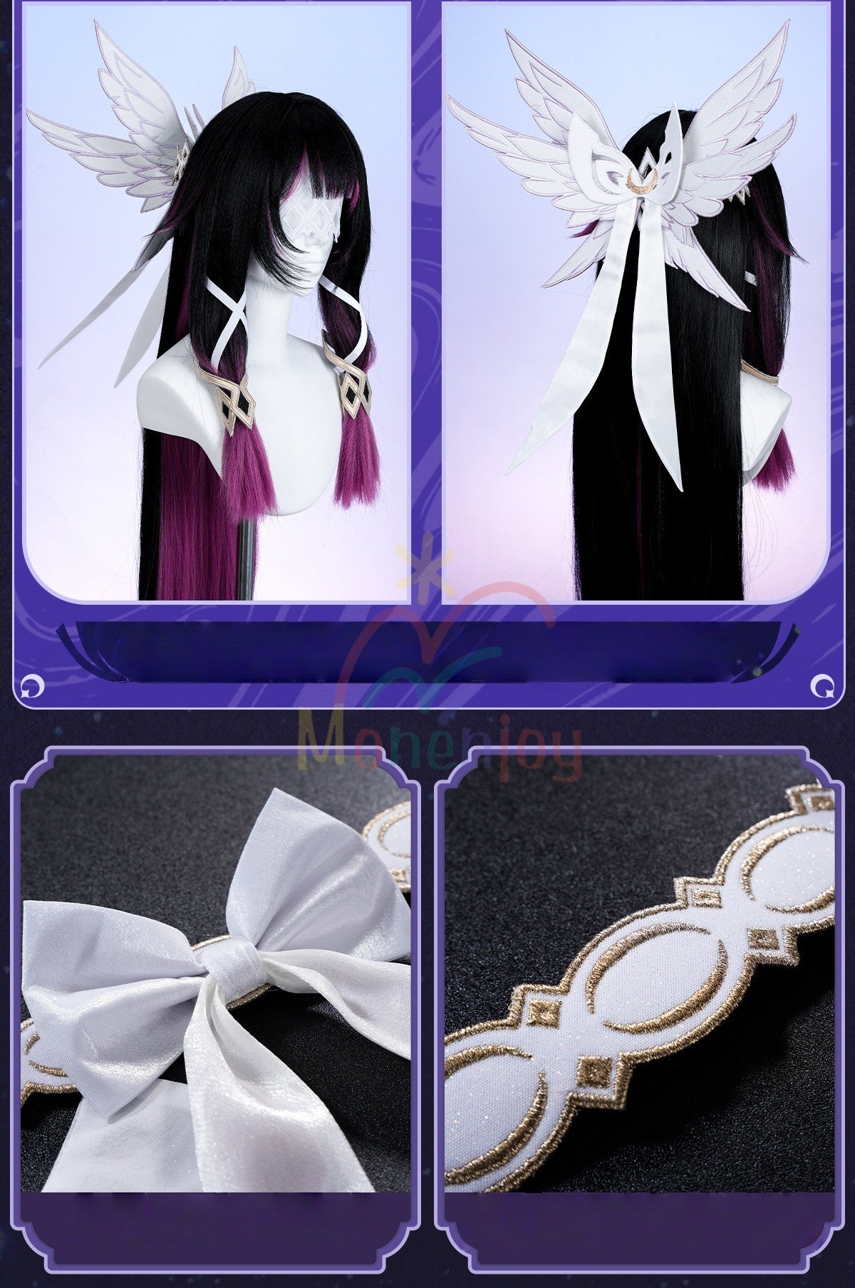 Monenjoy　原神　コロンビーナ　コスチューム衣装　少女　合金製パーツ　コスプレ　イベント　仮装　髪飾　ハロウィン