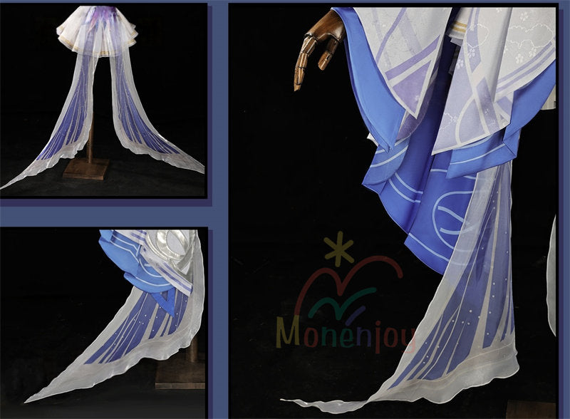 Monenjoy 原神 コロンビーナ コスプレ衣装　少女　コスチューム　髪飾り＋アイマスク付　3ｄ樹脂製パーツ　 ナドクライ編 執行官 月の少女 Damselette Columbina コスプレ衣装　ジャカード生地 コスチューム