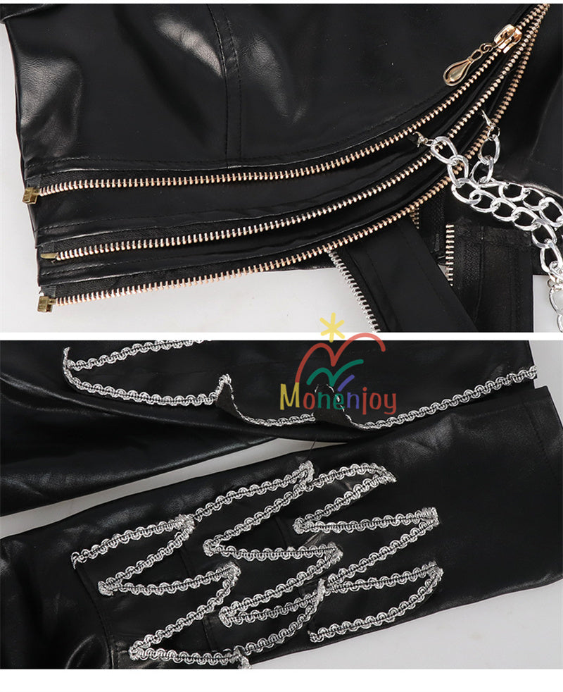 Monenjoy　KPOPガールズ! デーモン・ハンターズ　ルミ コスプレ衣装　Rumiコスモスーツ　黒色　人工革　戦闘服　Saja Boys KPop Demon Hunters　バトルスーツ　GS1960