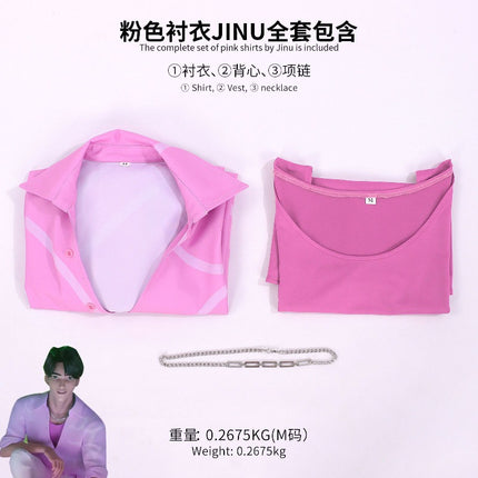 Monenjoy 　KPOPガールズ！デーモン・ハンターズ  サジャ・ボーイズ 　jinu  シャツ　ジヌ　コスプレ衣装　舞台服　Kpop Demon Hunters