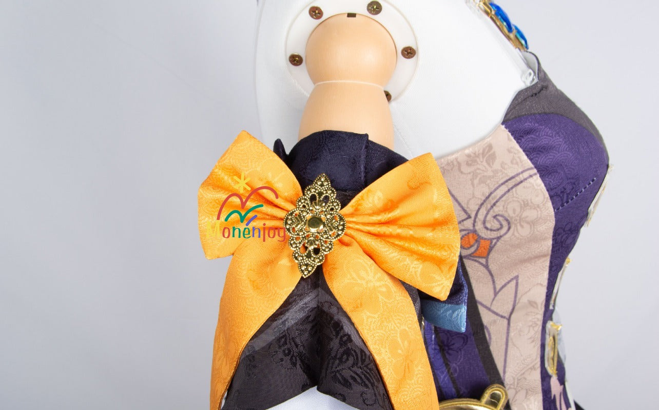 原神ナヴィア コスプレ衣装　立体3d樹脂装飾＋帽子付属　高弾性マットレザー採用｜MONENJOY   - Monenjoy