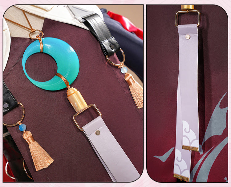 Monenjoy　鳴潮　コスプレ　丹瑾 たんきん　コスチューム　可愛い　イヤリング＋腿鞄付　ワンピース　ハロウィン　実物化　イベント - Monenjoy