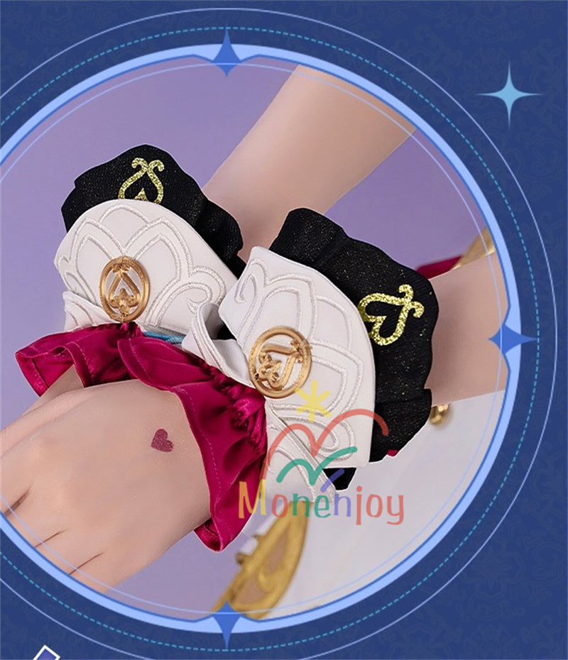 Monenjoy 原神 エスコフィエ　ワンピース　 Escoffier  コスプレ衣装 氷神の目　料理人　3d樹脂尻尾　げんしん　フォンテーヌ