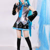 Monenjoy 初音ミク コスプレ衣装 グレー miku 公式コスチューム  ウィッグ付き 髪飾り ヘッドホン 合皮 レザー タトゥーシール 大人 歌姫 舞台服 コスチュームセット 可愛い おしゃれ