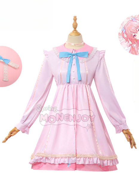 Monenjoy　プロセカ　サンリオ　コラボ　桃井愛莉　コスプレ衣装　ワンピース　ドレス　feat.マイメロディGS1322 - Monenjoy