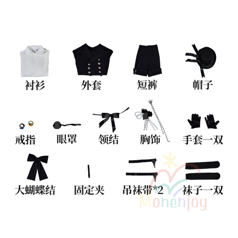 Monenjoy　黒執事 シエル・ファントムハイヴ　コスプレ衣装　Black Butler　制服　ユニフォーム　帽子付　礼服　イベント MONENJOY