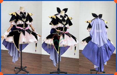 Monenjoy　名探偵プリキュア　森亜るるか コスプレ衣装　キュアアルカナ・シャドウ　ドレス　コスチューム　ベルベット生地　髪飾付 Monenjoy