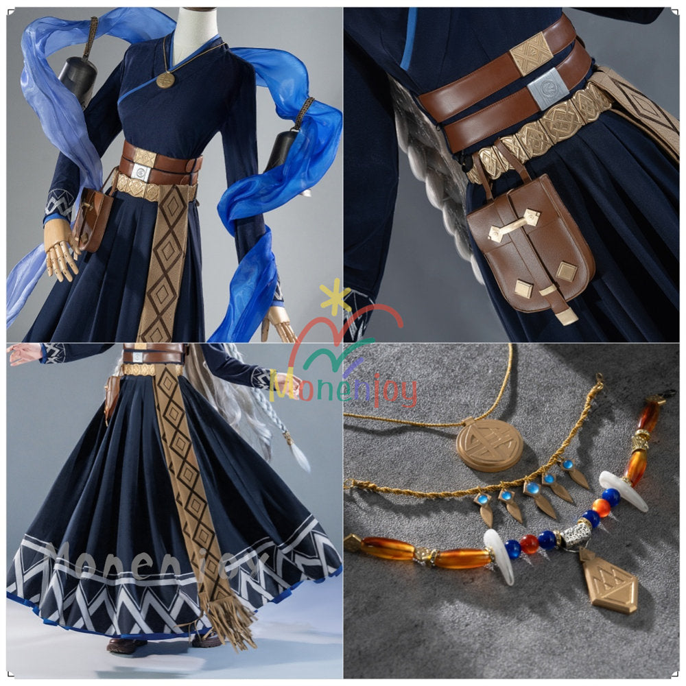 Monenjoy　アークナイツ　 聖聆プラマニクス　コスプレ衣装　聆初雪 Pramanix the Prerita　コスチューム　耳＋尻尾追加対応 MONENJOY