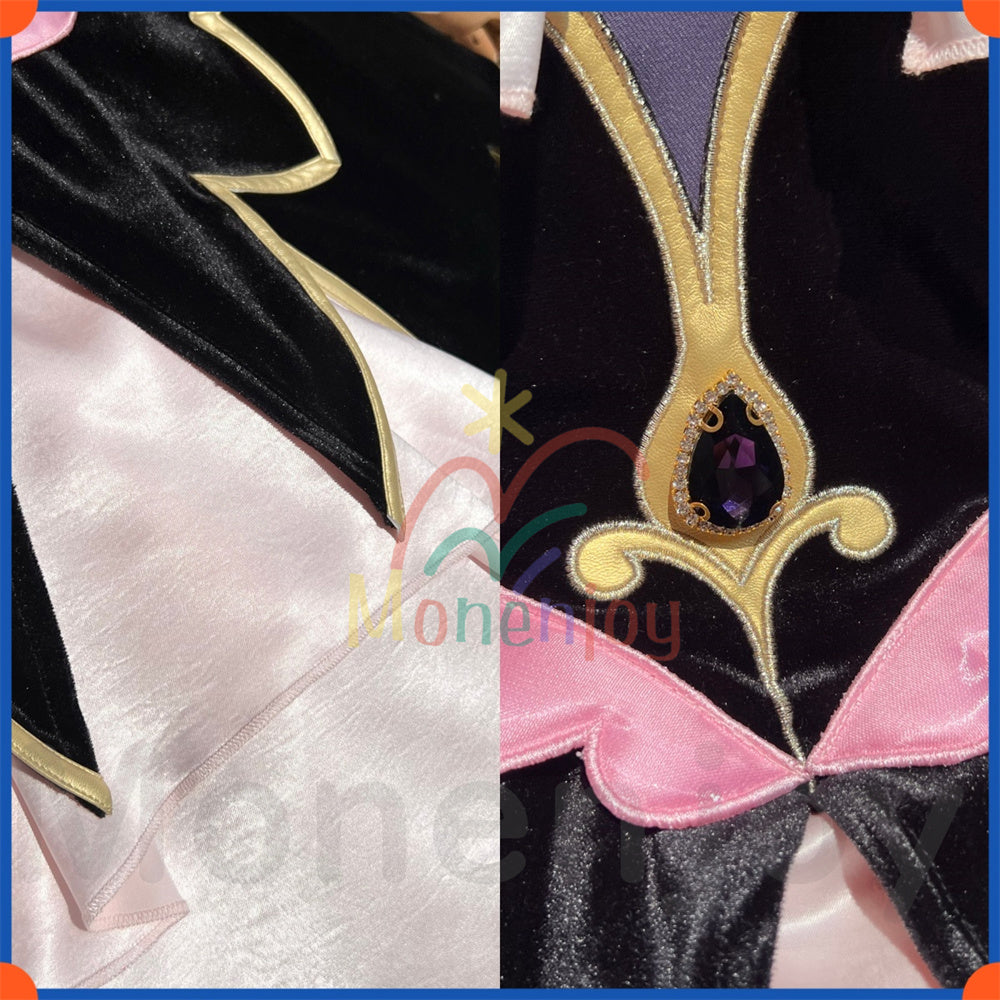 Monenjoy　名探偵プリキュア　森亜るるか コスプレ衣装　キュアアルカナ・シャドウ　ドレス　コスチューム　ベルベット生地　髪飾付 Monenjoy