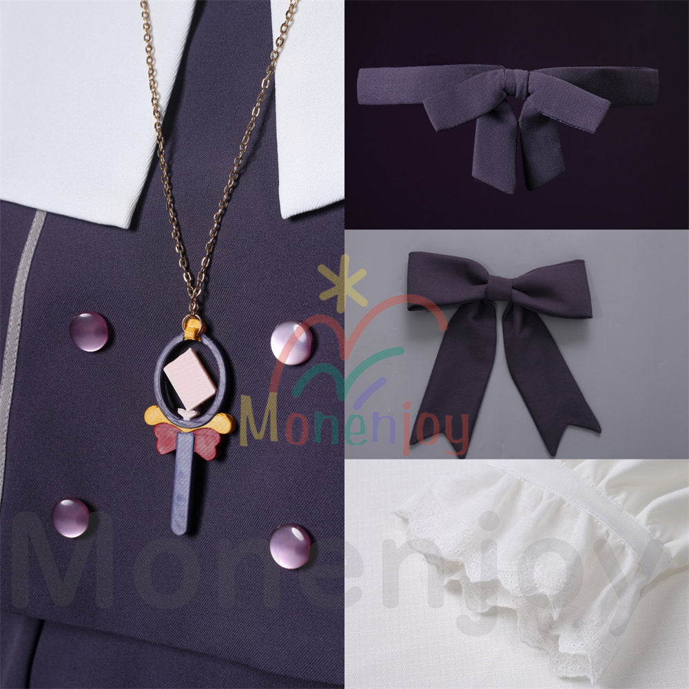 Monenjoy 名探偵プリキュア 森亜るるか　コスプレ衣装　ドレス　コスチューム　ネックレス付　ハロウィン　仮装 MONENJOY