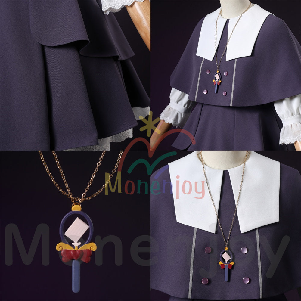 Monenjoy 名探偵プリキュア 森亜るるか　コスプレ衣装　ドレス　コスチューム　ネックレス付　ハロウィン　仮装 MONENJOY