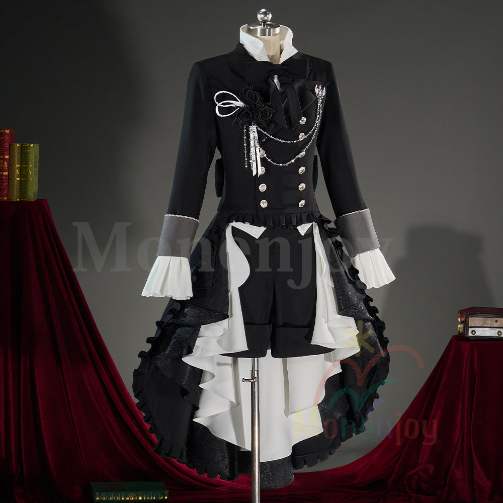 Monenjoy　黒執事 シエル・ファントムハイヴ　コスプレ衣装　Black Butler　制服　ユニフォーム　帽子付　礼服　イベント MONENJOY