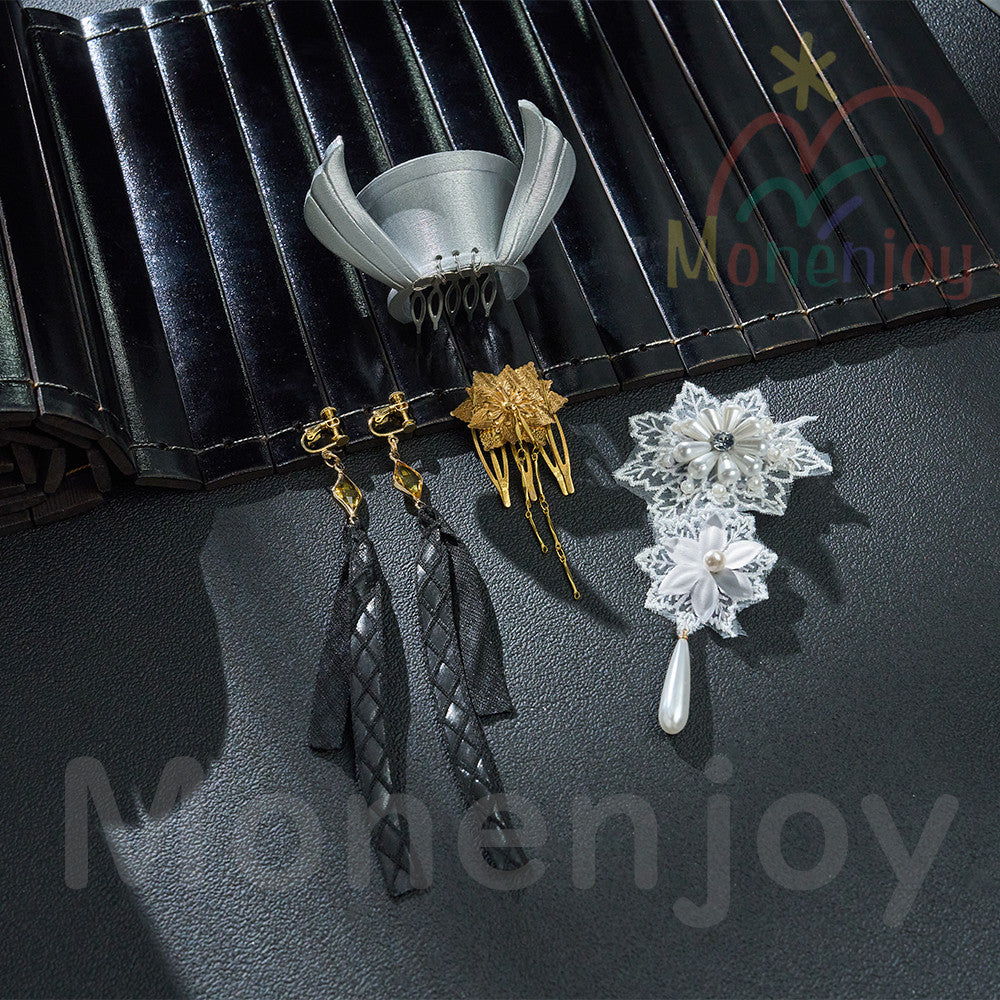 Monenjoy　鳴潮　緋雪　ひゆき　コスプレ衣装　音痕 トゥーシール贈り　イベント　3d樹脂製パーツ　仮装　    ハロウィン　 MONENJOY