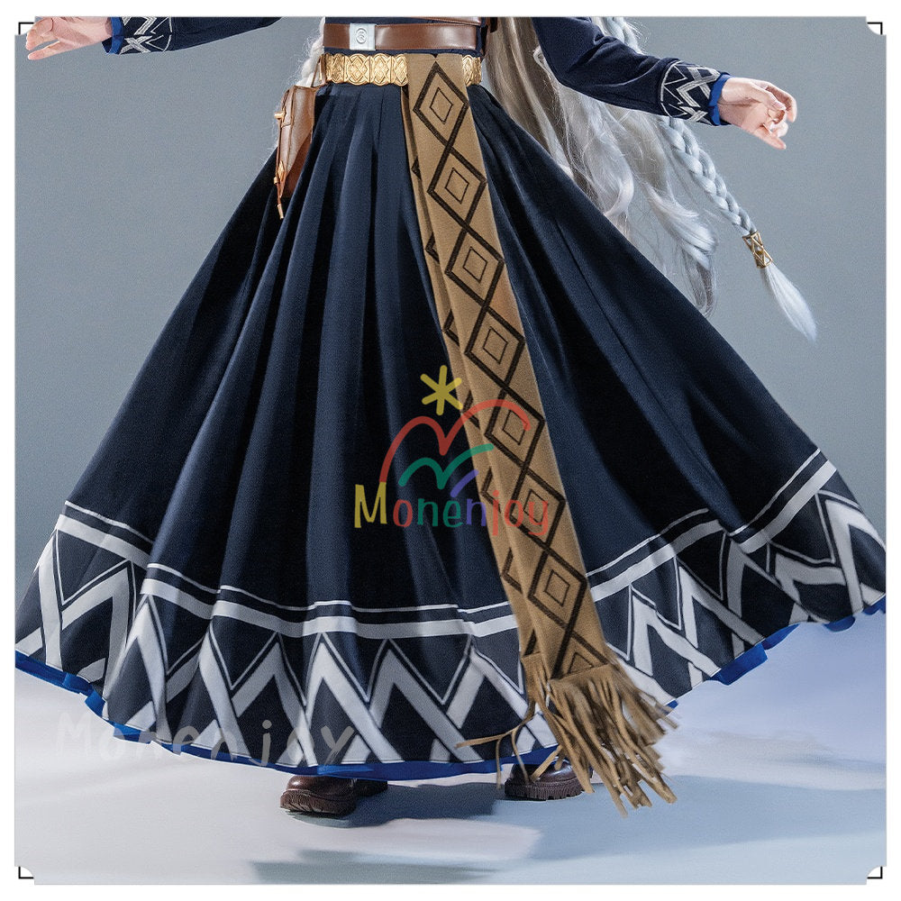 Monenjoy　アークナイツ　 聖聆プラマニクス　コスプレ衣装　聆初雪 Pramanix the Prerita　コスチューム　耳＋尻尾追加対応 MONENJOY