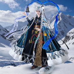 Monenjoy　アークナイツ　 聖聆プラマニクス　コスプレ衣装　聆初雪 Pramanix the Prerita　コスチューム　耳＋尻尾追加対応 MONENJOY