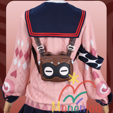 Monenjoy Zenless Zone Zero Ukinami Yuzuha Cosplay Costume Kaidanya Sailor Uniform with Bag + Hair Accessory Set Ukinami Yuzuha Mini Skirt Tanuki Tail Kamachi Added Event Toy Tanuki Plush Toy Can Be Added Separately