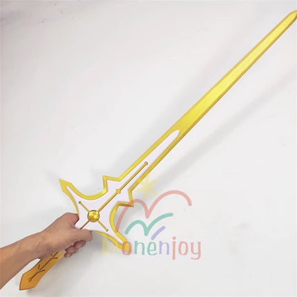 Monenjoy Genshin Impact Traveler One-Handed Sword Cosplay Prop Wooden Traveler Weapon Model GS1438