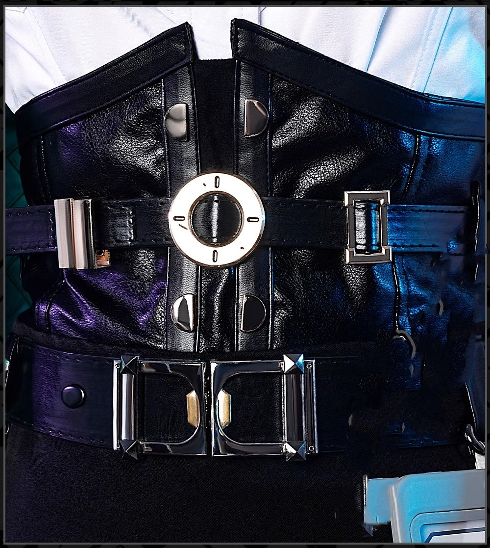 Monenjoy ゼンレスゾーンゼロ 月城柳 ゼンゼロ柳 コスプレ衣装　眼鏡＋イヤリング＋肩甲付　胸飾り送り　対ホロウ第六課　イベント　仮装　　 - Monenjoy