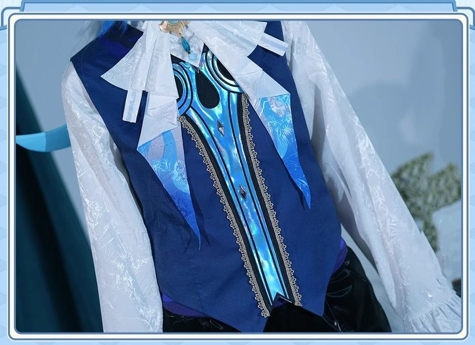 Monenjoy　原神　フォンテーヌ　ヌヴィレット　シューズカバー付　神の目 　 Neuvilette コスチューム　衣装　ハロウィン　クリスマス　衣装　イベント　変装　cosplay - Monenjoy