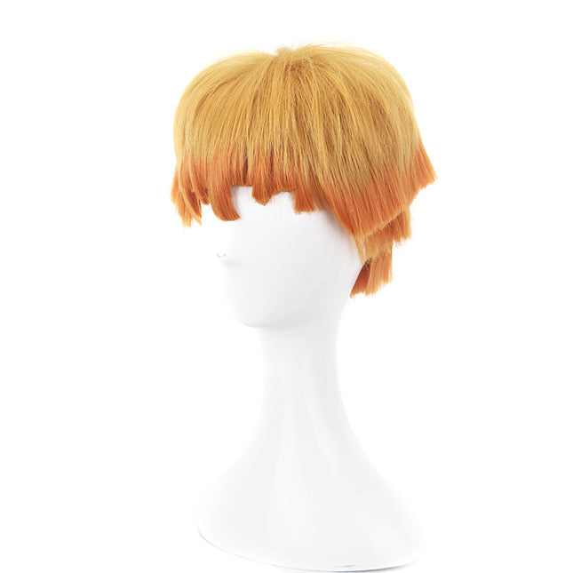 Monenjoy 鬼滅の刃　我妻 善逸（あがつま ぜんいつ）　黄色の髪　ウィッグ　カツラ　コスプレ道具　和風の剣戟奇譚 - Monenjoy