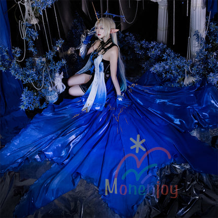 ชุดคอสเพลย์ Monenjoy Narushio Cartesia, ชุดทางการ Fleur-de-Lis, ชุดอัศวินพเนจร, ชุดหรูหรา, หูเอลฟ์, เสื้อกล้ามสีดำและเลกกิ้ง, กระโปรงจำลองสี, รุ่นพรีเมียม