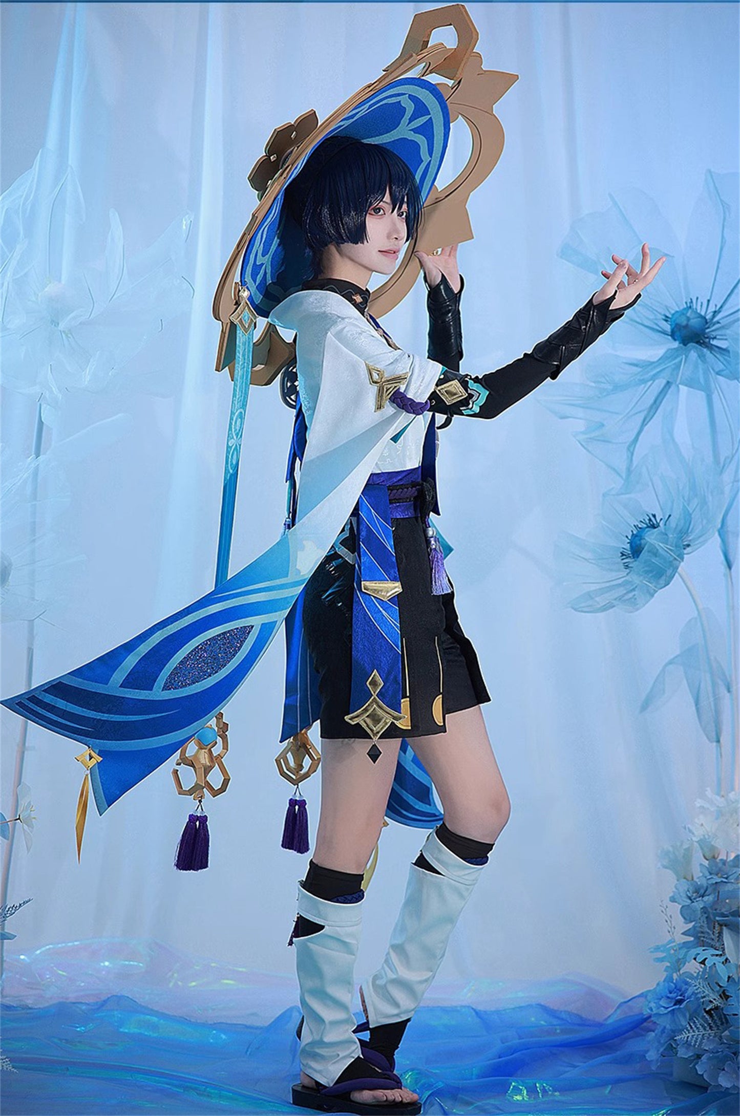 Monenjoy　原神　放浪者(スカラマシュ) 久世浮傾　浪客座　神の目 コスプレ衣装　舞台服　コスチューム　変装　イベント　仮装　花火大会　学園祭　COS　イベント祈願「残火変相」 - Monenjoy