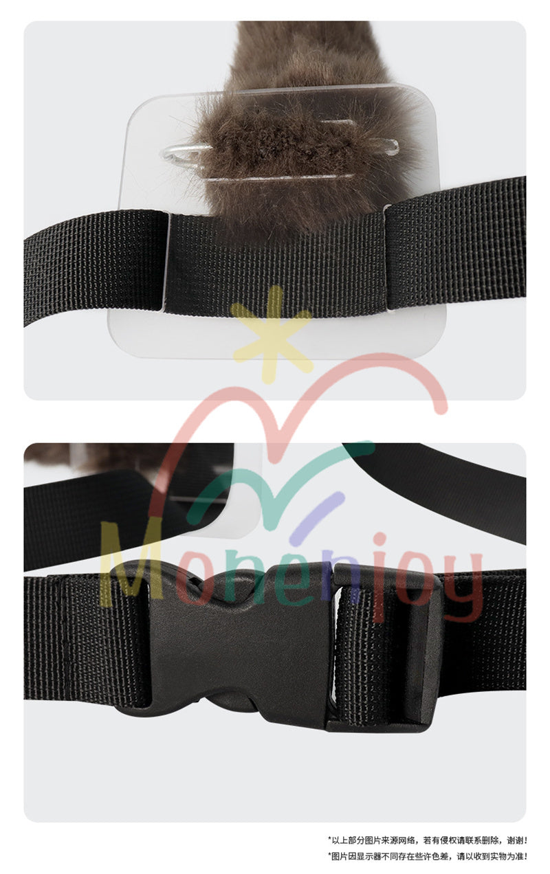 Monenjoy 原神 リネット ふわふわ　耳飾り＋尻尾　可愛い　萌えグッズ　猫耳 きつね耳　コスプレ道具　アクセサリー　 - Monenjoy