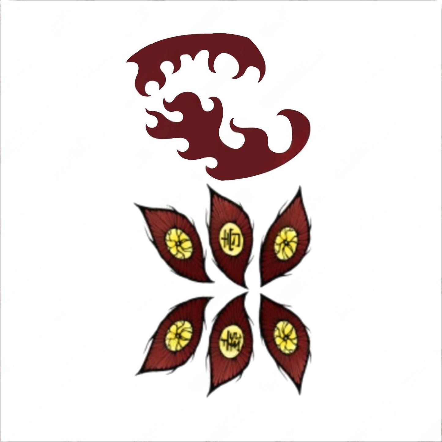 monenjoy Demon Slayer Tanjiro Tattoo Sticker Demon Slayer Demon Cosplay Accessories Flower Scar Sticker Face Demon Swordsman Spider Demon Set Goods Popular Stylish Decoration Fashion Halloween Event Equipment 