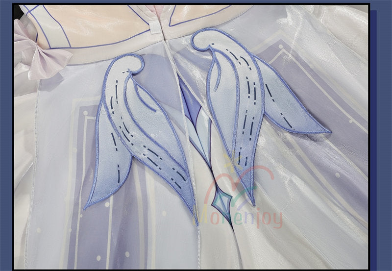 Monenjoy 原神 コロンビーナ コスプレ衣装　少女　コスチューム　髪飾り＋アイマスク付　3ｄ樹脂製パーツ　 ナドクライ編 執行官 月の少女 Damselette Columbina コスプレ衣装　ジャカード生地 コスチューム