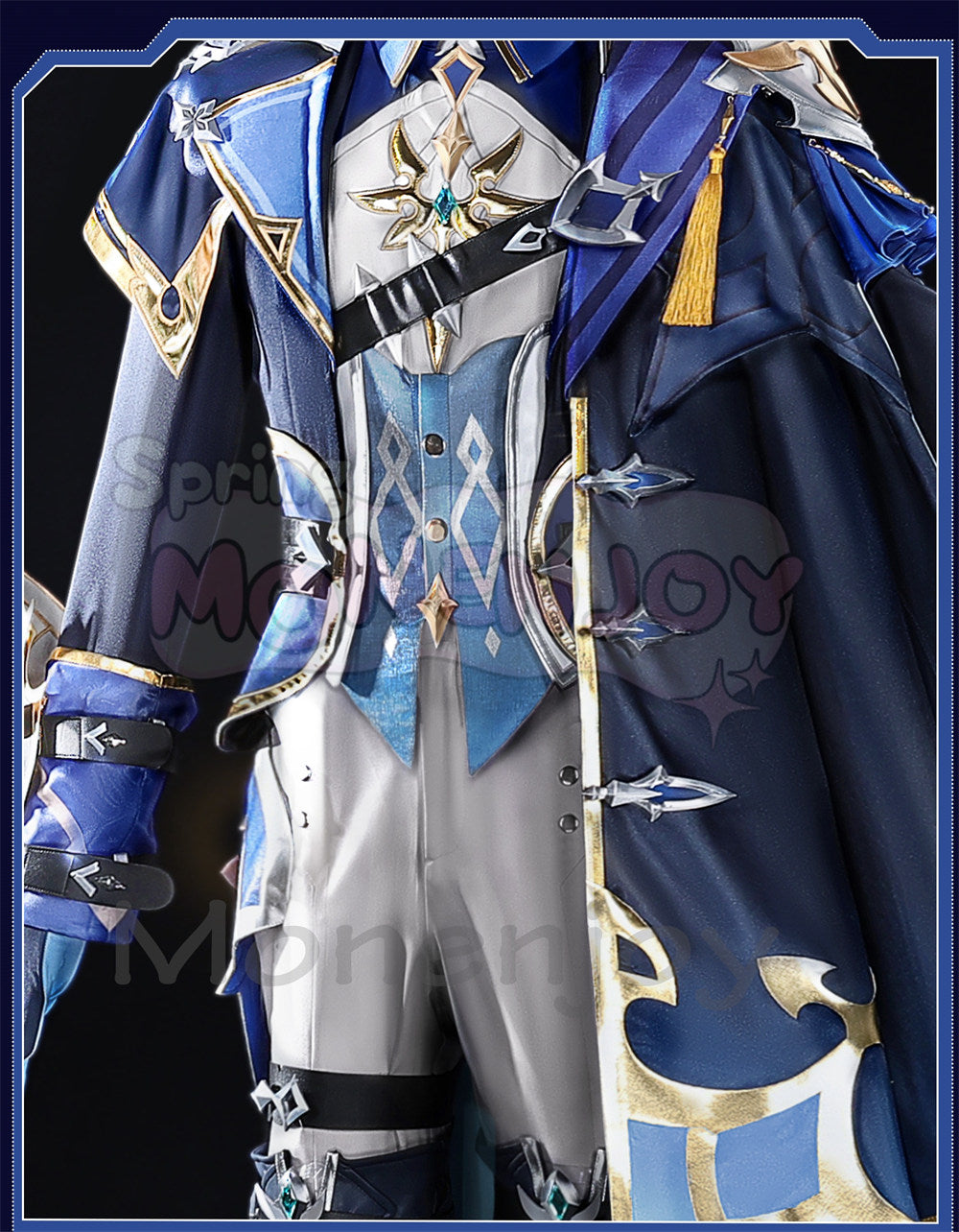 Monenjoy　原神 ローエン コスプレ 衣装  3Dプリント樹脂パーツ 氷元素 騎士団副隊長 イベント向け高品質 Monenjoy
