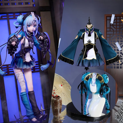 Monenjoy　初音ミク　キョンシー コスプレ衣装　マジカルミライ 妖しげで可憐なキョンシーVer.　コスチューム　イベント　髪飾り付