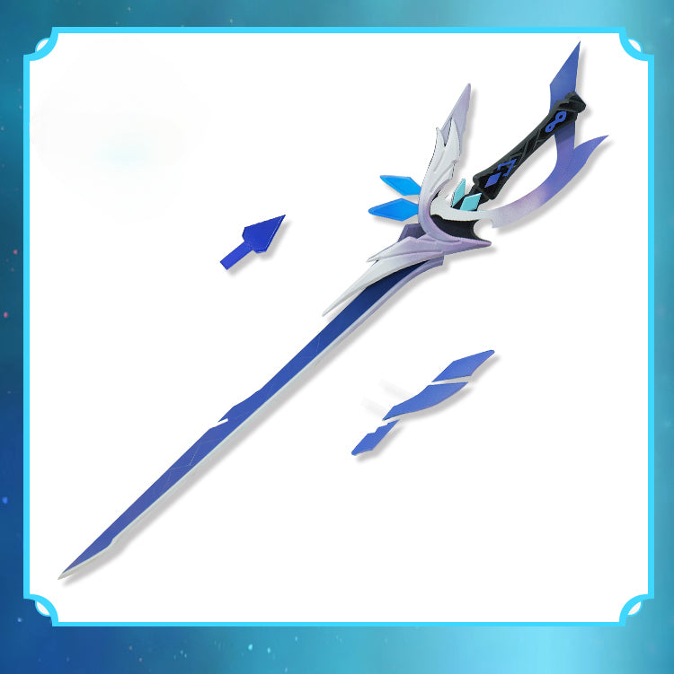 Monenjoy 原神 スカーク 蒼耀 武器モデル 木製＆PVC 分解式 デザイン 携帯便利 片手剣　コスプレ道具　武器モデル　木刃　