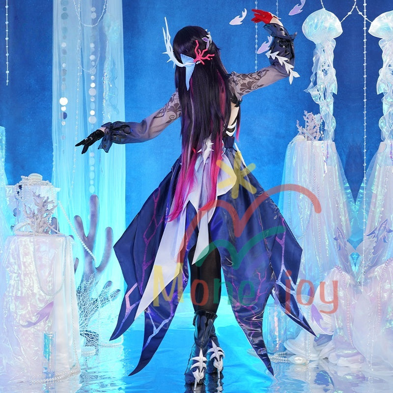 Monenjoy 崩壊スターレイル　セイレンス　Hysilens 女騎士 オンパロス シューズカバー付　3d樹脂髪飾り　コスプレ衣装 プロ仕様